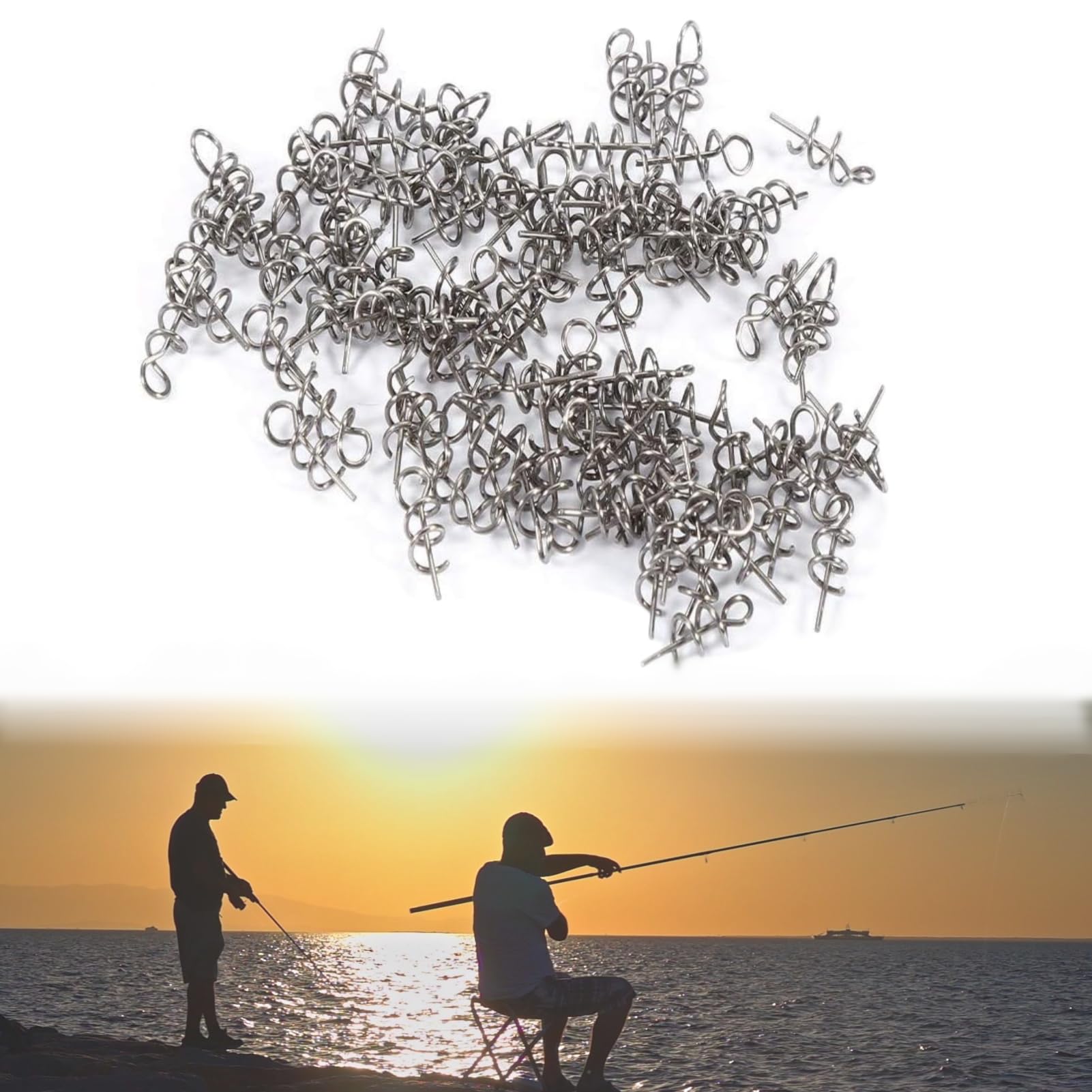 100Pcs Fishing Lure Pins, Fishing Bait Screws, Stainless Steel Soft Bait Pin Fishing Lure Spring Fixed Lock Fishing Crank Hook Centering Pin