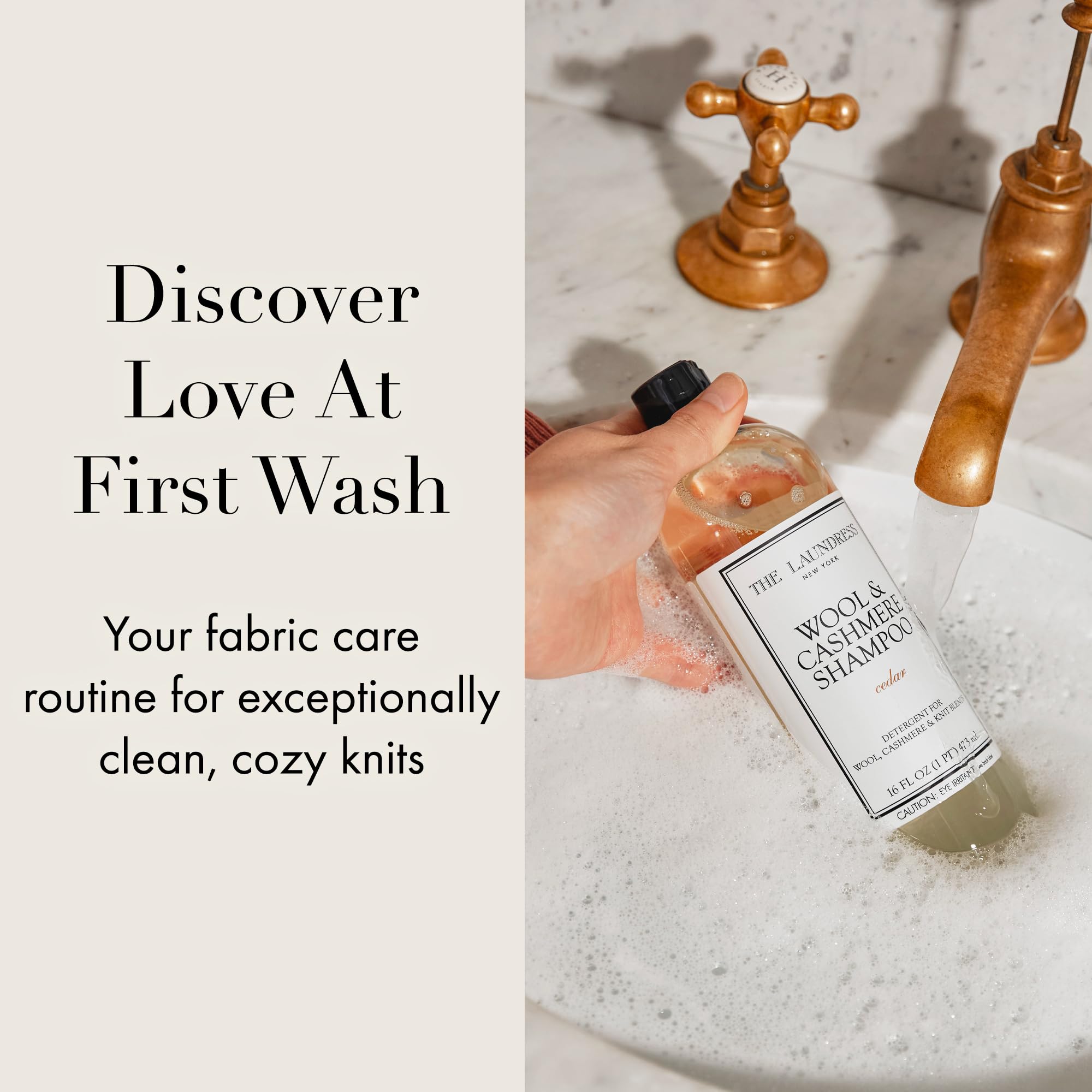 The Laundress Wool & Cashmere Shampoo, Double Concentrated, Cedar Scent, Wool Detergent, Wool Wash, Cashmere Shampoo, 16 Fl Oz