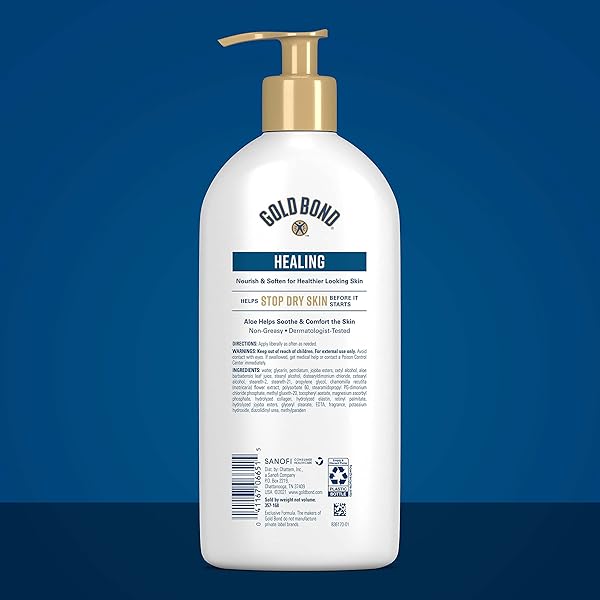 GOLD BOND ULTIMATE HEALING SKIN THERAPY LOTION WITH ALOE, 14 OZ., NON-GREASY & HYPOALLERGENIC