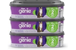 Litter Genie Refill Bags (3-Pack) | Multi-Layers of Odor-Barrier Technology | 1 Square Refill Cartridge Lasts Up to 2 Months Per Cat