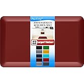 4/5 Inch Thick Kitchen Mats for Floor,Home & Kitchen Rug,Anti-Fatigue Mats,Waterproof Non-Slip Kitchen Mats,Comfort Standing Mat for Kitchen,Floor,Office,Sofa (17.3''x24'' Red)