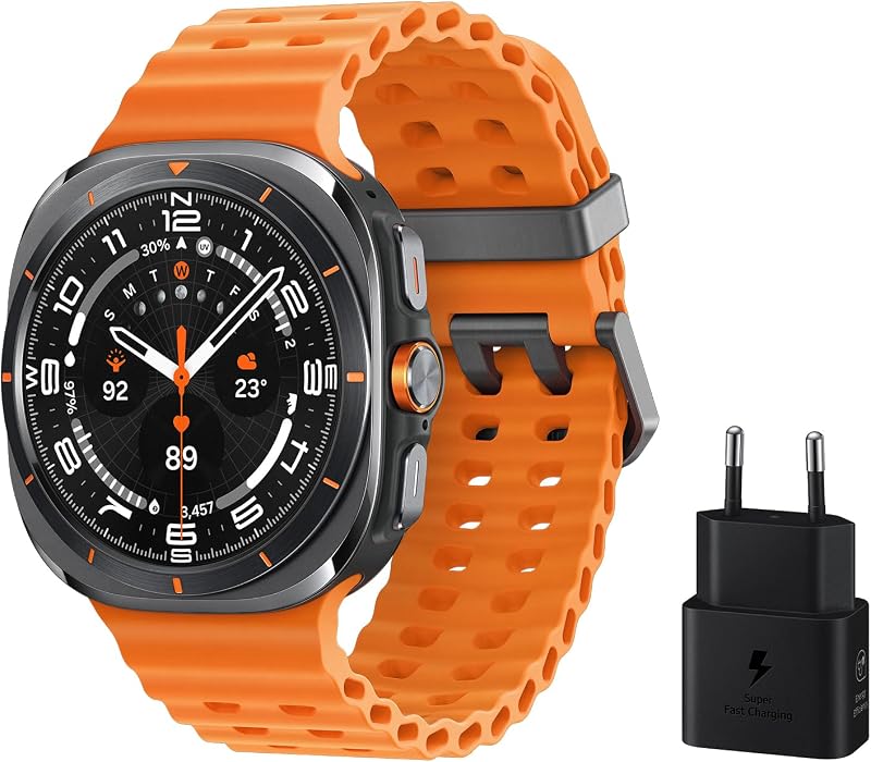Galaxy Watch Ultra LTE 47 mm + Ladegerät - Smartwatch, Gesundheitsüberwachung, Sport-Tracking, Orange (spanische Version)