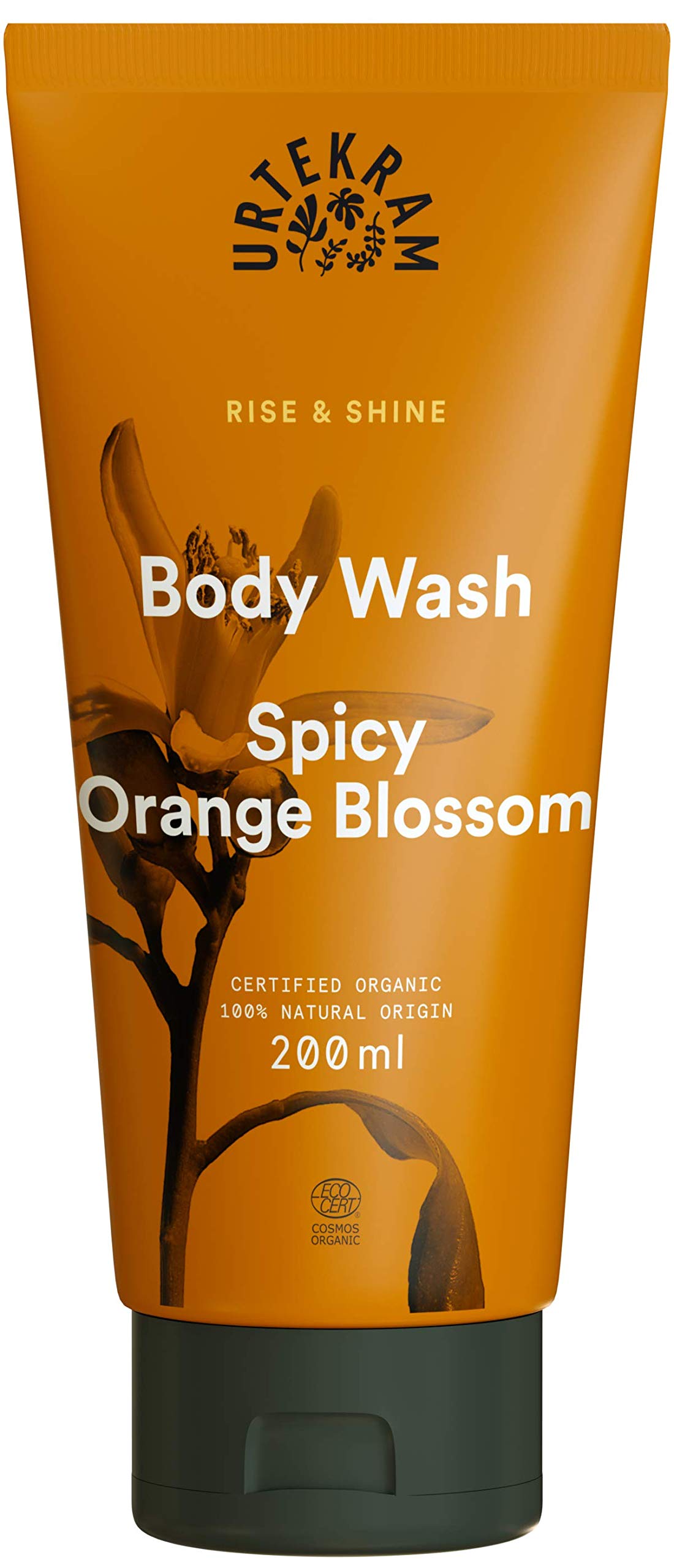 Urtekram Body Wash - All skin types - Spicy Orange Blossom - 200 ml, Vegan, Organic, Natural Origin