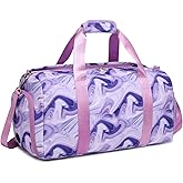Dance Bag Sports Gym Bag Travel Duffel Bags Ballet Bag for Girls Overnight Weekender Bags with Shoe Compartment Waterproof (Purple)