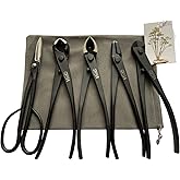 VOUIU 5-Piece Bonsai Tool Set,Knob Cutter,Concave Cutter,Wire Cutter,Jin Pliers,Bonsai Scissors