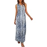 Hount Women's Casual Summer Sleeveless Dress Loose Split Maxi Dresses with Pockets