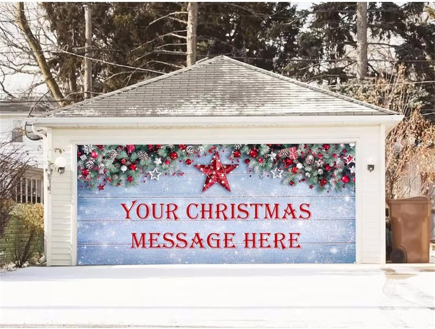 Garage Door Decorations - Merry Christmas Garage Door Decorations Christmas Garage Door Banner 7 X 16 ft Hanging Door Decor Murals For Outdoor Holiday Christmas Party Supplies (AC-G, 7 X 16 ft)