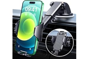 VANMASS 2025【Military-Grade】 Car Phone Mount Upgraded【Strongest Suction & Clip】 Cell Phone Holders for Your Car Dashboard Windshield Vent,Truck Stand for iPhone 17 Pro Max 16 15 14 13 Samsung Android