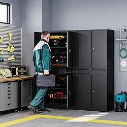 Letaya Metal Garage Storage Cabinet with Drawer,4