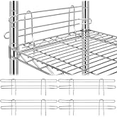 MorningRo 4 Pcs Silver Chrome Wire Shelf Ledge, 18" L x 4" H | Extra Wire Shelving Side Ledge, Metal Shelves Accessories for Pantry and Garage Storage