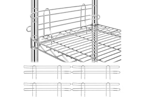 MorningRo 4 Pcs Chrome Wire Shelf Ledge 18" L x 4" H Wire Shelving Side Ledge Metal Shelves Accessories Pantry and Garage Storage (Silver)