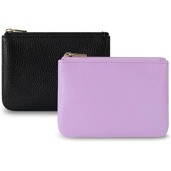 KALIONE 2 Pack Coin Purse, Portable PU Leather Coin Purse
