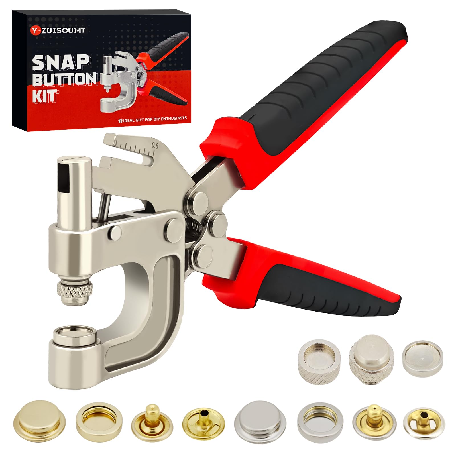 Photo 1 of Snap Button Kit, Heavy Duty Snap Fastener Tool with Built-in Hole Punch, 20 Sets Metal Button Kit for Boat Cover Repair, Ideal Marine Snap Setter Tool for Boat Covers, Canvas, Fabric & More