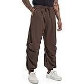 CLANMILUMS Mens Cotton Linen Drawstring Pants Elastic Waist Casual Jogger Yoga Pants