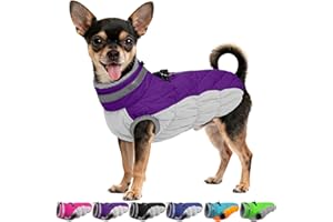 OUOBOB Dog Winter Jacket Cozy Reflective Waterproof Windproof Warm Pet Garment,Comfortable Cold Weather Fleece Apparel Outfits with Zipper Closure for Small Medium Large Dogs Puppy Walking,X-Small