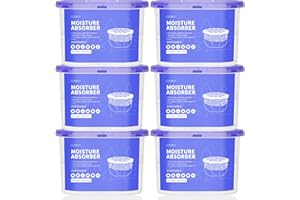 CLEVAST Moisture Absorber Boxes 6 Pack, 10 Oz Dehumidifier for Closet & Bathroom, Humidity Absorber for Wardrobe, Bedroom, RV & Car, Fragrance-Free Moisture Control