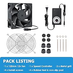 KEYFANCLUB High CFM Computer Fan with AC Plug 120mm