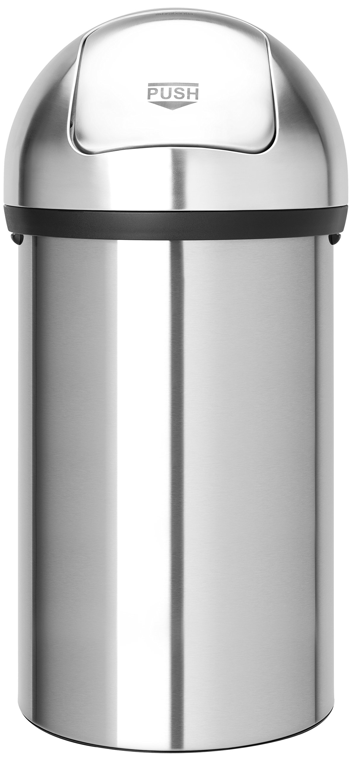 Brabantia 484520 Push Bin with Swing Lid, 60 Litre - Matt Steel