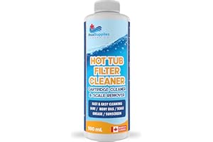 Hot Tub Filter Cleaner and Scale Remover – 500ml Low-Foam Spa Filter Cleaner – Removes Cartridge Grease, Oils, and Scale – Im