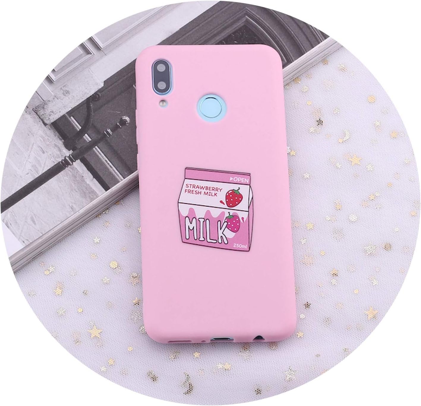 for Samsung S8 S9 S10 S10e Plus lite Note 8 Note 9 Fruit Juice Milk Banana Candy Silicone Phone Case Cover Capa Fundas Coque,Strawberry Milk,S8