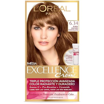 Tinte Para Cabello Excellence Loréal Paris 634 Rubio Oscuro Chocolate