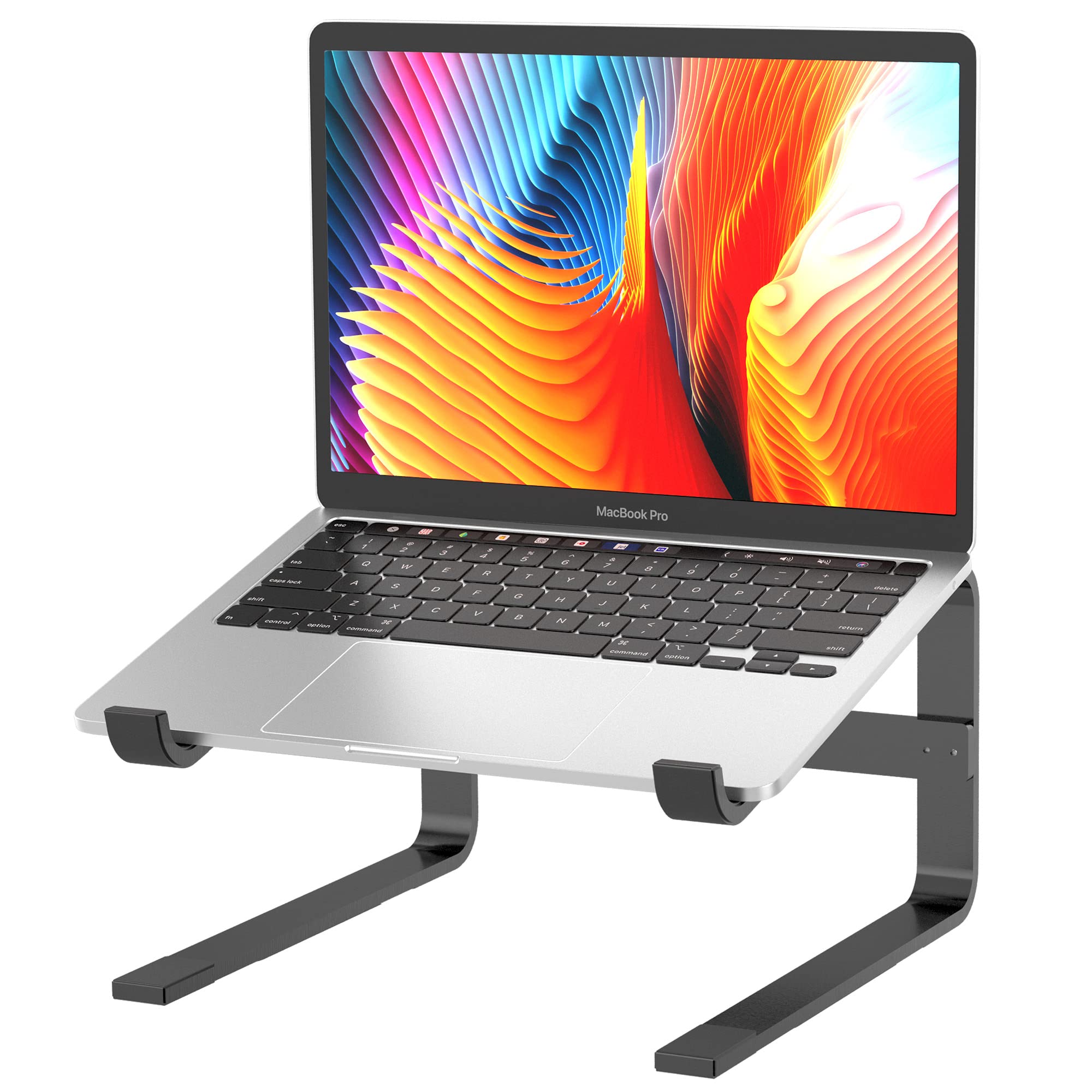 TalkWorks Laptop Stand - Desktop Laptop Holder and Monitor Riser for Comfortable Viewing Angle - Durable and Ergonomic Design with Protective Silicon Grip Padding - Universal Compatibility
