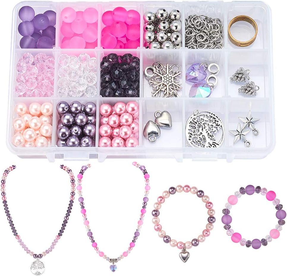 SUNNYCLUE Lot De 600 Perles Poney Opaques En Plastique Transparent Pour La Fabrication De Bijoux, Kits De Perles, Bracelets, Porte-clés - 6 X 9 Mm
