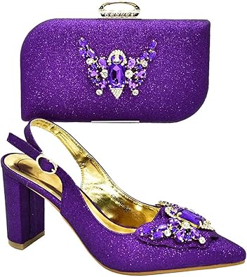 ladies purple shoes and matching bag