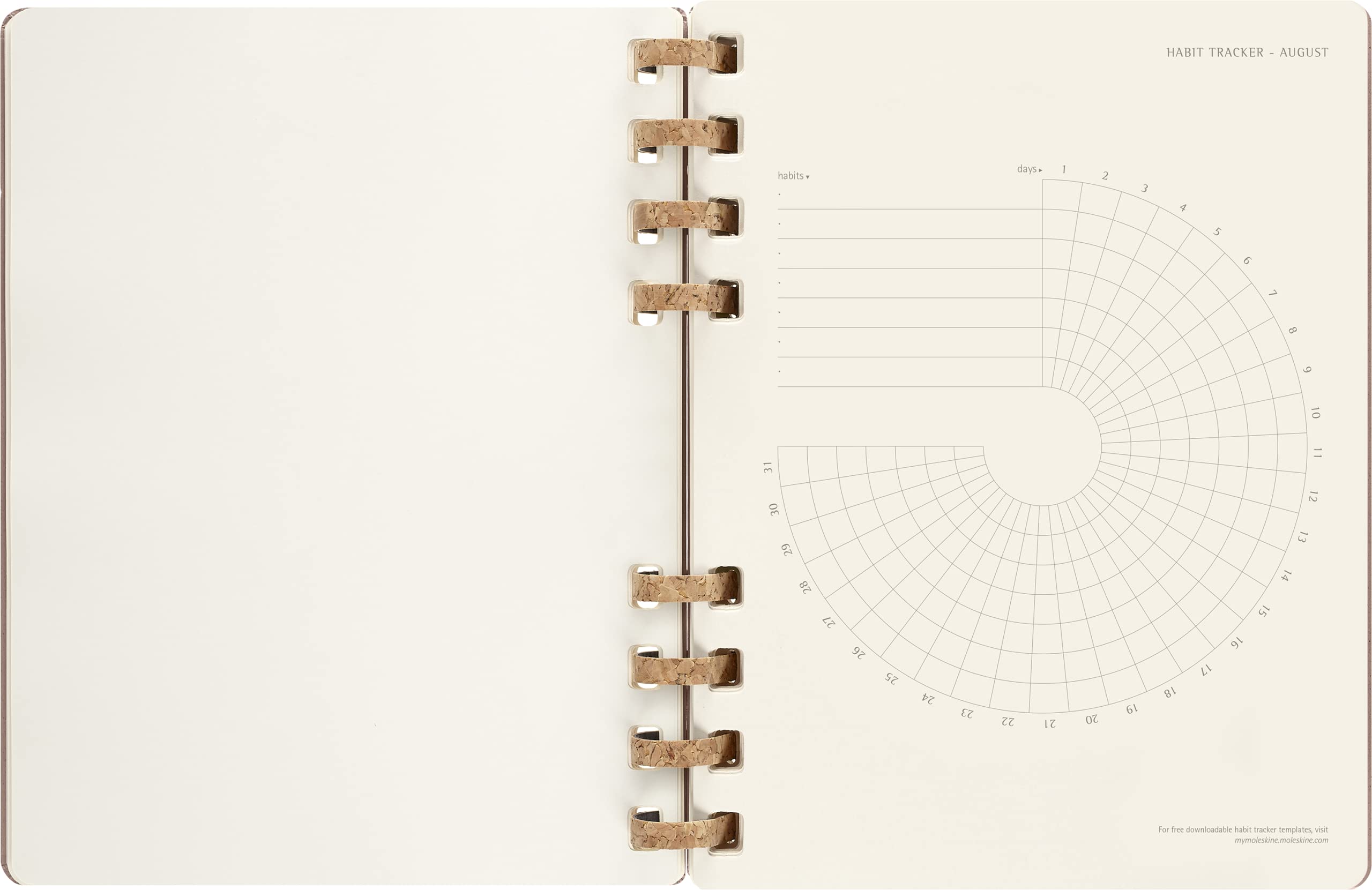 Moleskine 2024 Spiral Academic Planner, 12M, Extra Large, Crush Almond, Hard Cover (7.5 x 10)