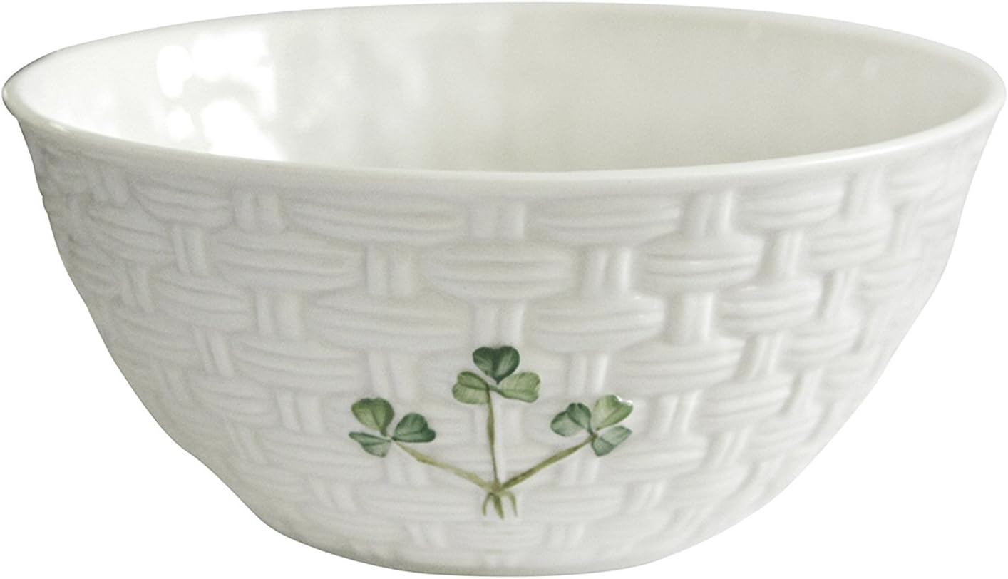 Belleek Pottery Shamrock Bowl, 6