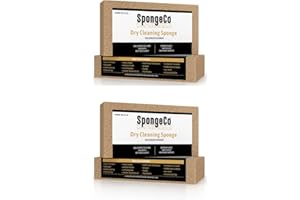 SpongeCo - Dry Cleaning Soot Eraser Sponge - Pet Hair, Smoke, Soot, Dust and Dirt Remover - 3x6 Double, One Unit (2 Pack Sing
