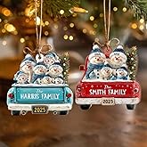 Custom Snowman Family Ornament Acrylic Christmas Tree Decor Personalized 2025 Family Christmas Ornament Engraved Names Keepsake Gift