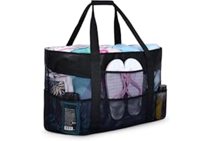 oscaurt Beach Bag Extra Large Beach Bags for Women Waterproof Sandproof Mesh Beach Tote Bags Travel Pool Bag