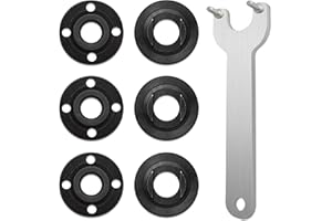 SANZHENG 5/8-11 Angle Grinder Flange Nut Kit with Wrench, 6PCS Flange Nuts & 1 Wrench, Replacement for Milwaukee 193465-4, Co