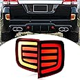 BINQIGOO Red Housing Full LED Rear Reflector Fog DRL Kit for Toyota Land Cruiser 2008-2015 Lexus LX 570 Function as Sequential Turn Signal Lights,Daytime Running Light,Brake Light Kit (Red Style)