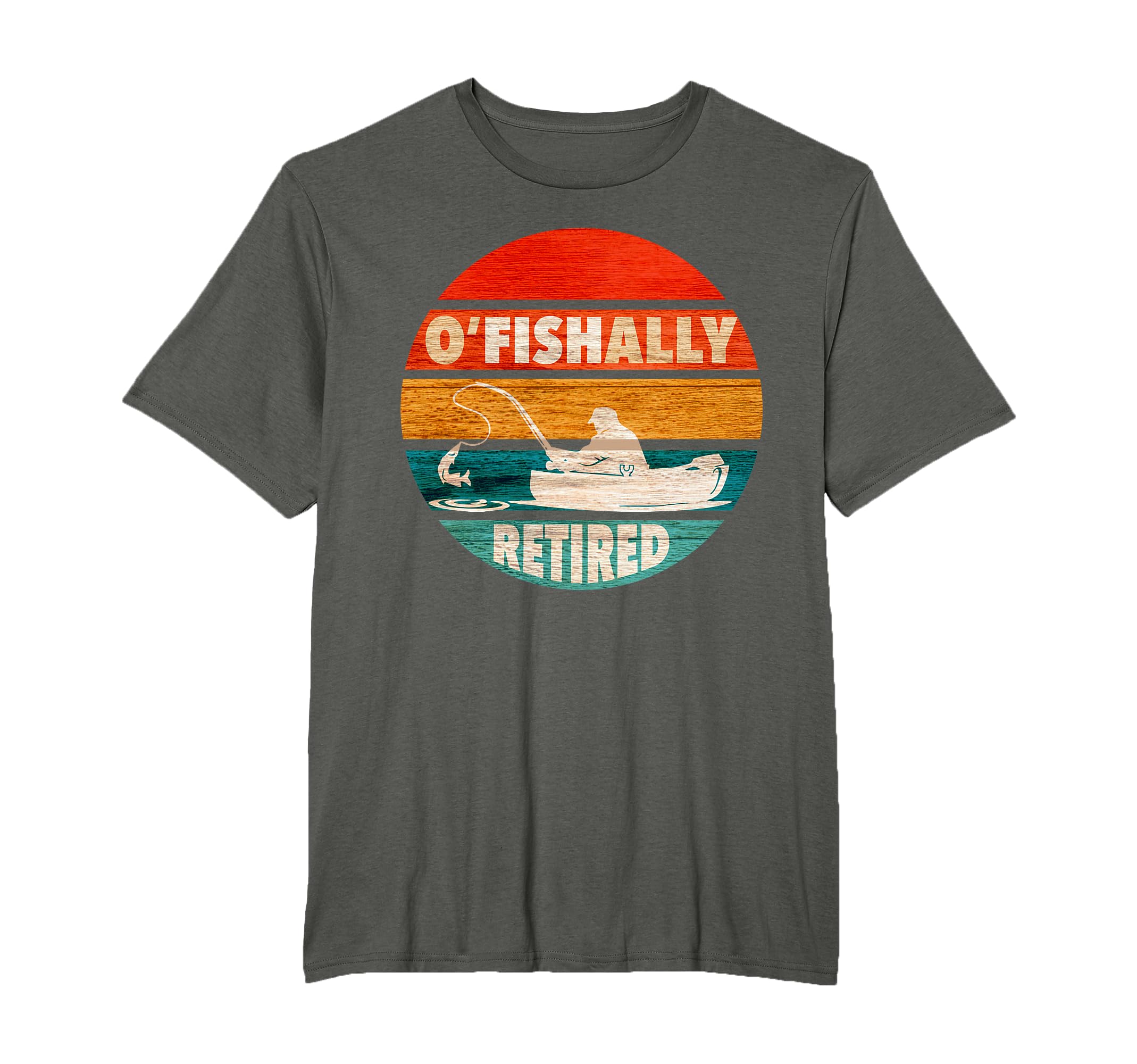 Retro Fishing Retirement Gifts O-Fish-Ally Retired T-Shirt