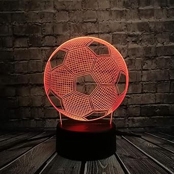 orangeww Deportes Led con forma de balón de fútbol/Luz de noche 3d ...