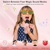 PKBD Karaoke Machine for Kids with 2 Wireless Microphones Pink Bluetooth Speaker view 6