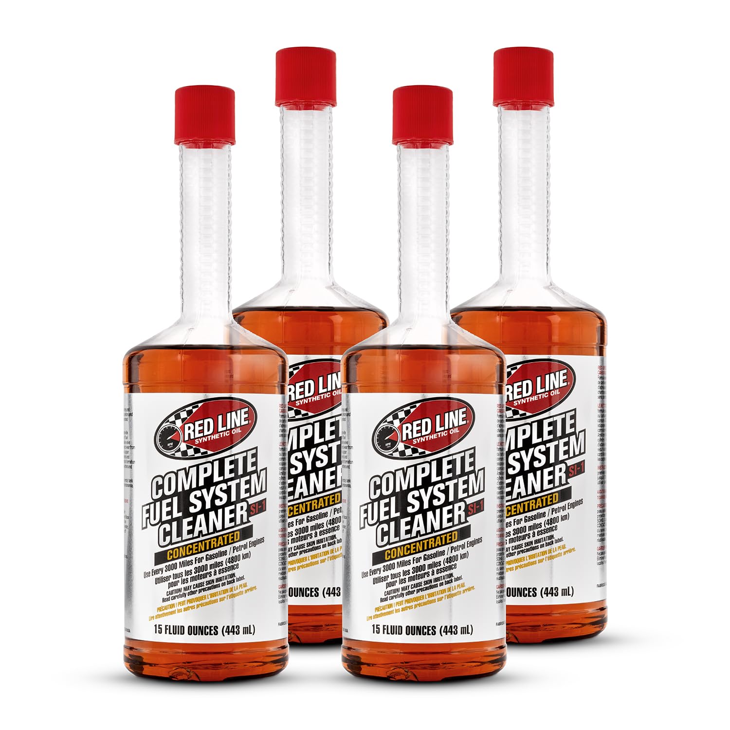 Red Line 60103 SI-1 Complete Fuel System Cleaner, Cleans and Prevents Corrosion in Fuel Systems, Cleans Injectors, Carburetors, Valve and Combustion Chamber Deposits - 15 Ounce (4 Pack)