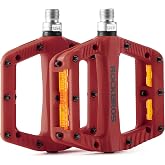 ROCKBROS Mountain Bike Pedals Bicycle Nylon Pedals 9/16 Inch Sealed Bearing Lightweight Platform for Road Mountain BMX MTB Bike