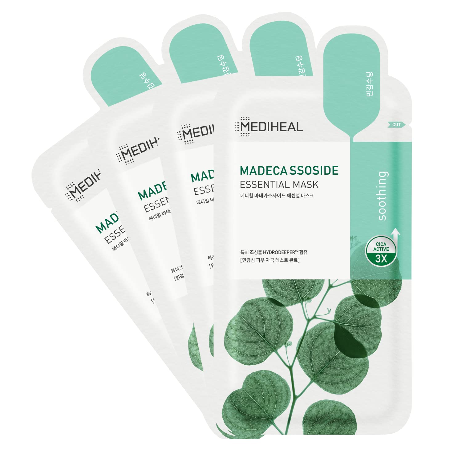Mediheal Best Essential Mask Hydrating Moisturizing Calming Soothing Lifting (Madecassoside 4 Pack)