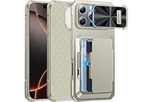 BSNRM for iPhone 16 Pro Max Wallet Case with Card Holder (4-5 Cards),RFID Blocking & Camera Cover, Slim Fit Stylish Silicone Shockproof Cover for Women Men Compatible iPhone 16 Pro Max (Titanium Gold)