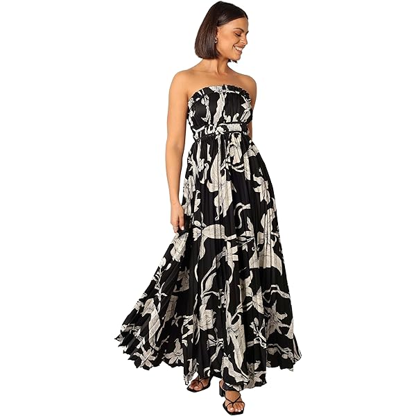 achanti print pleated maxi dress Achanti Pleated Maxi Dress