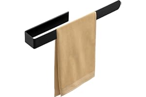 Zynaxir 15 Inch Black Hand Towel Holder, Self-Adhesive No Drilling Towel Bar for Bathroom, Rustproof SUS304 Stainless Steel U