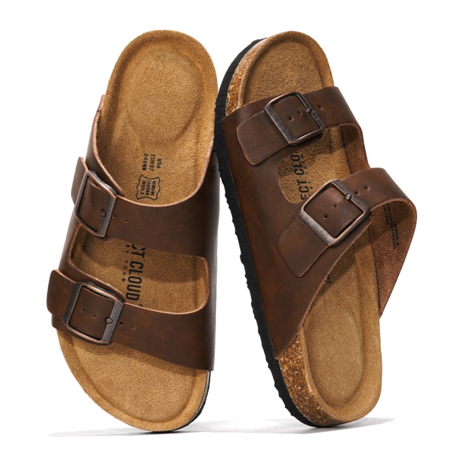Project Cloud Genuine Leather Flat Sandals Women