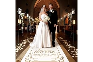 FrenzyBird Aisle Runner for Wedding Ceremony 3 x 100 Feet White Aisle Runner Walkway for Indoor Outdoor Wedding Church Decorations，Halloween Parties can Also use a Carpet (Gold)