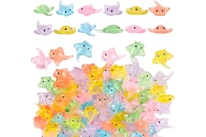 GPWXUPDATE Luminous Mini Resin Caterpillar Miniature Figurines Glow in The Dark Mini Resin Charms Miniature Garden Accessories Micro Landscape Ornaments (Sting Ray Figurines 30 pcs)
