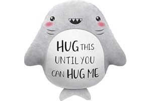musaecoin Birthday Gifts for Girlfriend/Boyfriend, Long Remote Distance Relationship Gifts- Novelty Cute Shark Pillow- I Love Miss You Gift for Her/Him, 15”×15”