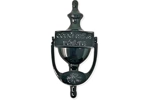 Exclusively Irish Door Knocker for Front Door Shamrock - Cead Mile Failte Brass Knocker 8" Ireland Welcome Gift (Black Brass)