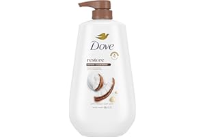Dove Body Wash with Pump Restore Coconut & Cocoa Butter for 24hr Lotion-Soft Skin Moisturizing Skin Cleanser with No Sulfates No Parabens 30.6 Oz